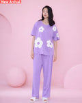 Lavender Flower Print Sleepwear PJ Set