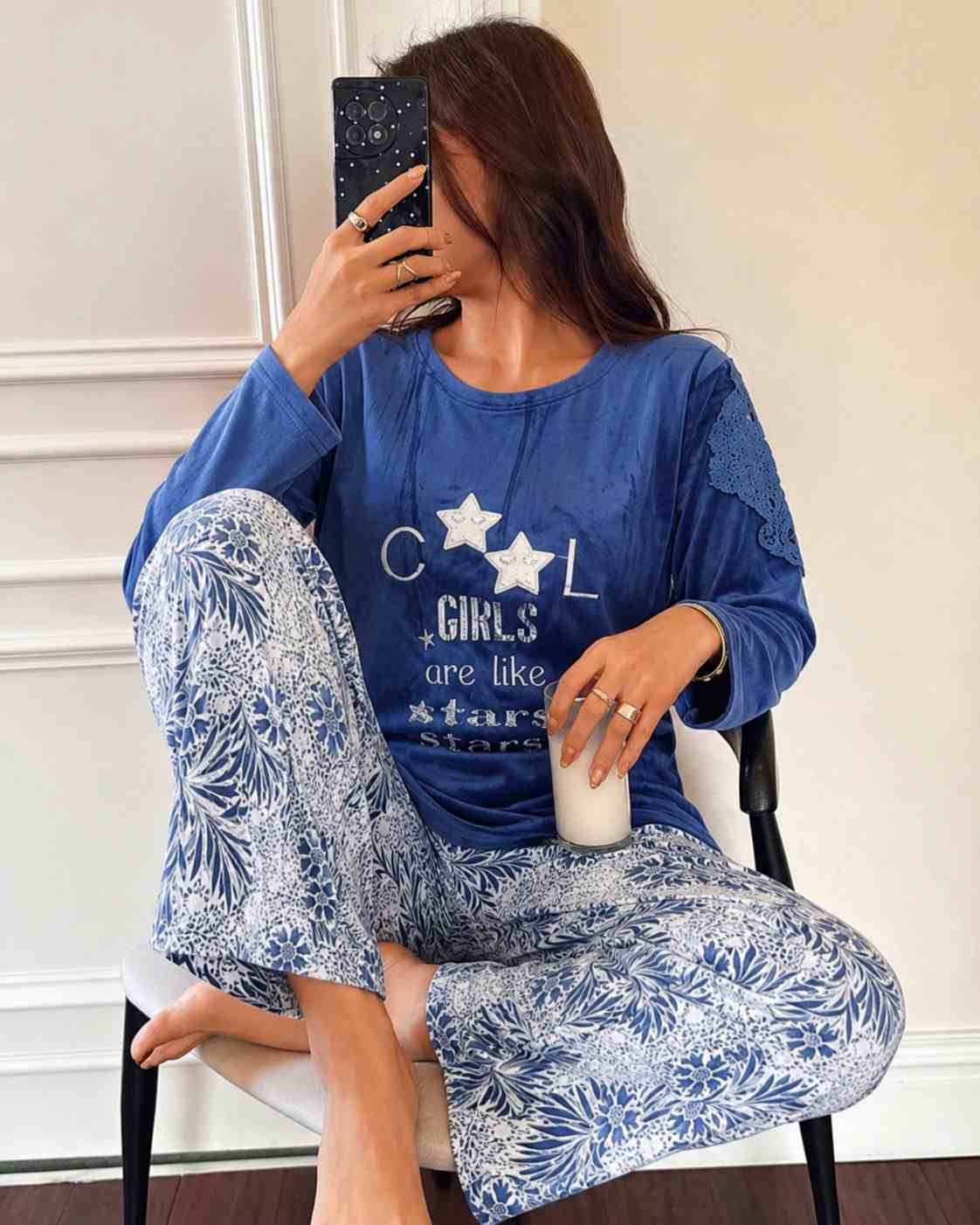 Cool Girls Star Print Night Suit