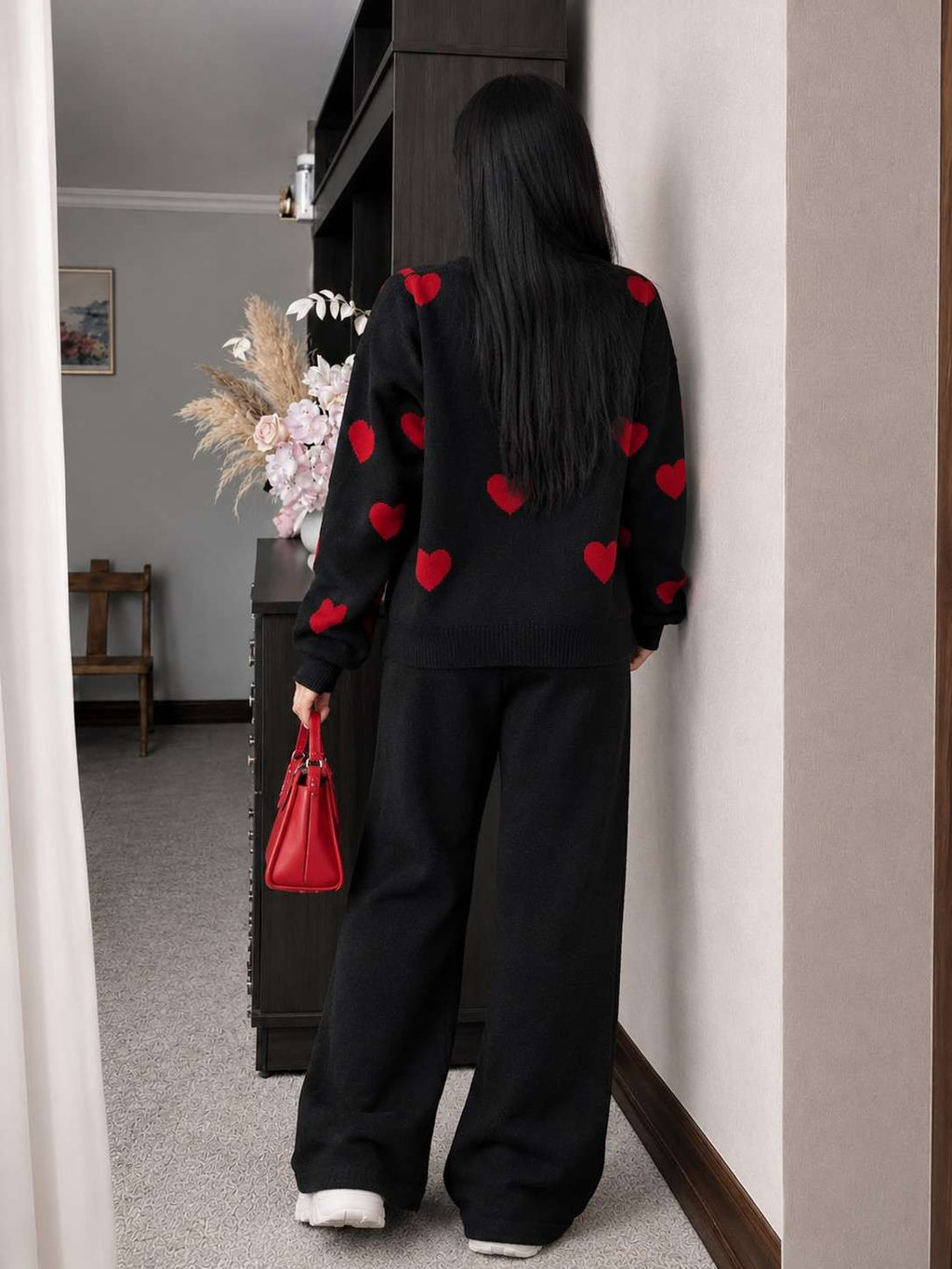 Winter Heart Printed 2 PC Co-Ord Set