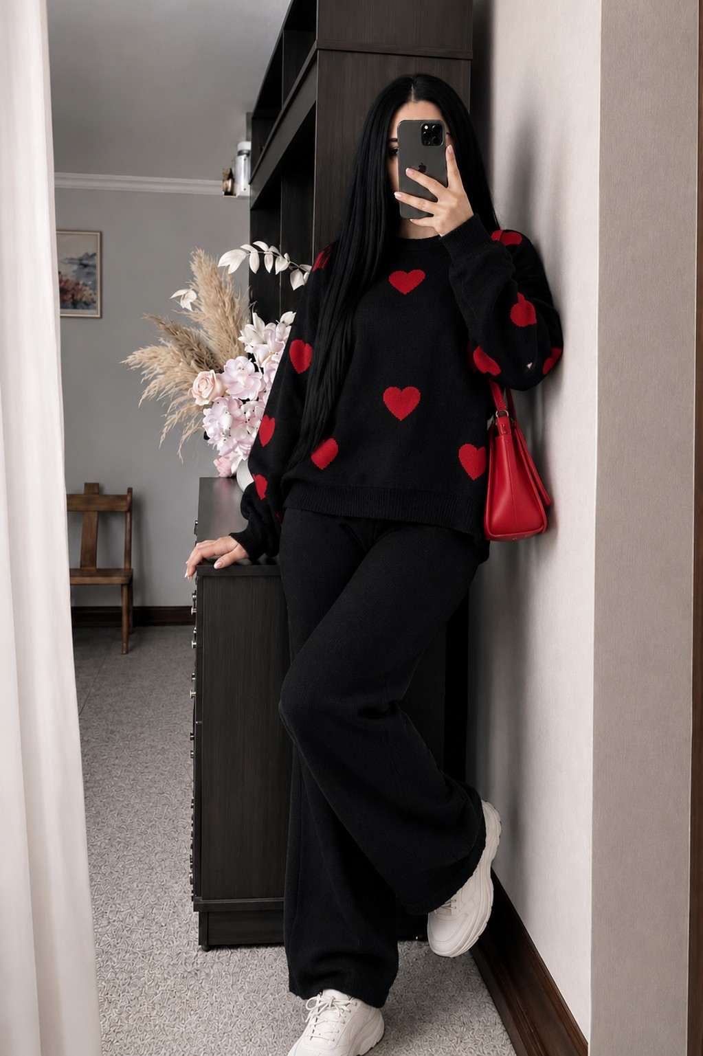 Winter Heart Printed 2 PC Co-Ord Set
