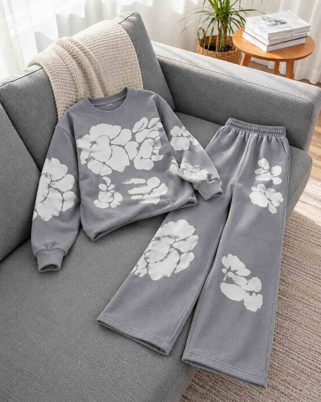Women's Greay Floral Co-Ord Set
