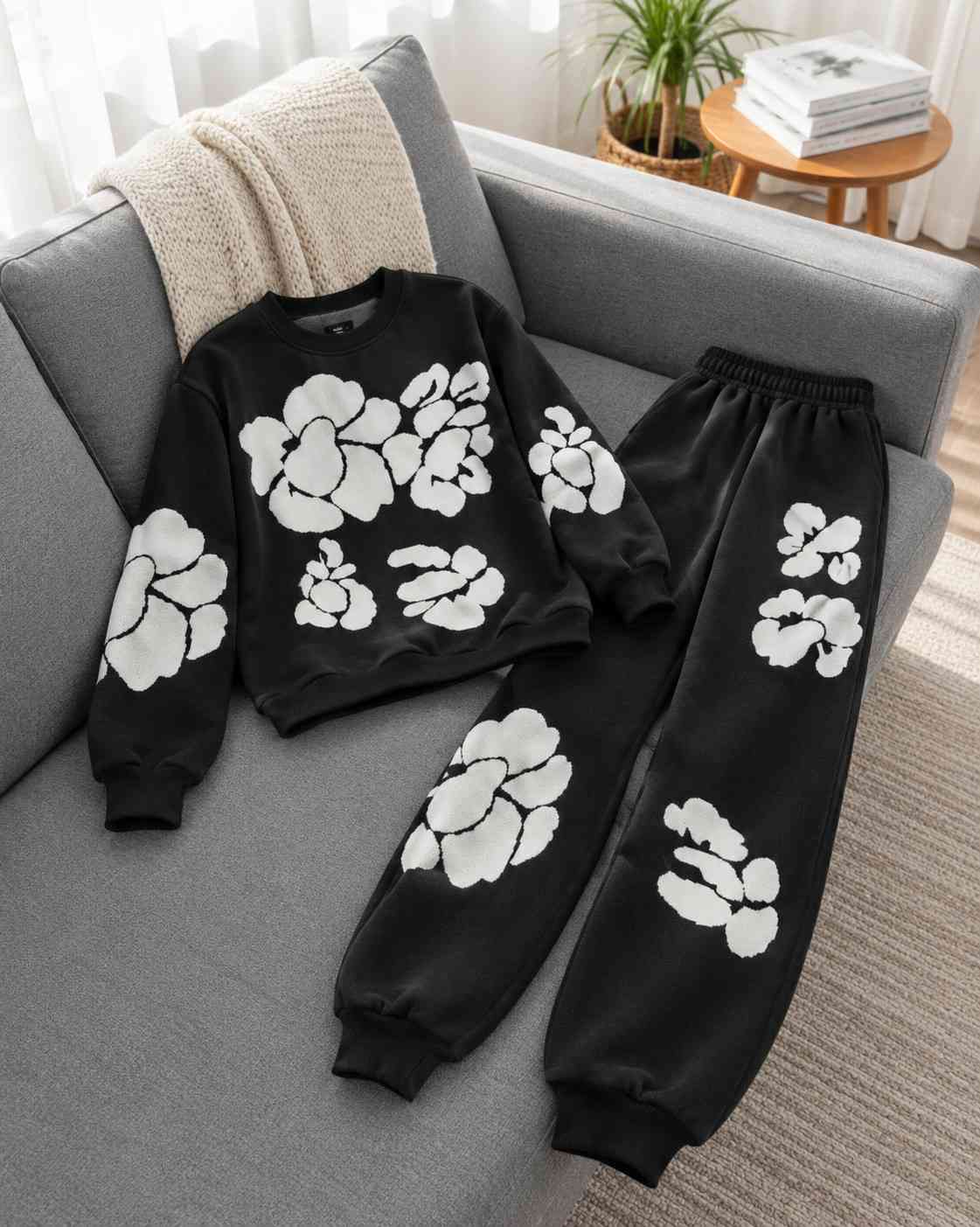 Women's Black Floral Co-Ord Set
