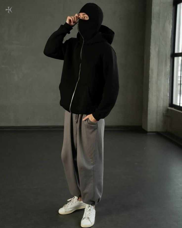 Winter Balaclava Ninja Zipper Hoodie Jacket For Unisex