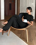 Black Plain Style Night Suit