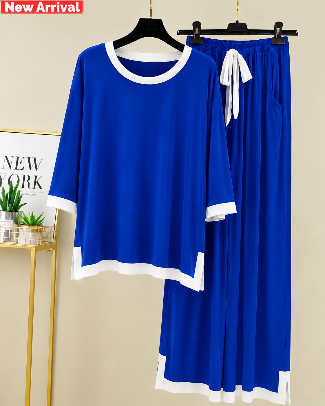 Royal Blue Pure Comfort Plazo Pj Set