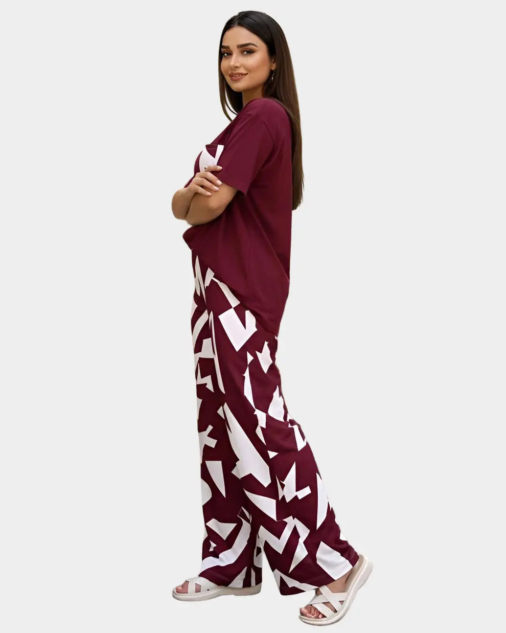 Dries Van Noten White & Maroon