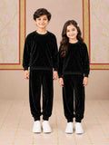 China Imported Velvet – Jet Blcak 2 Pec CO-ORD Set (Each)