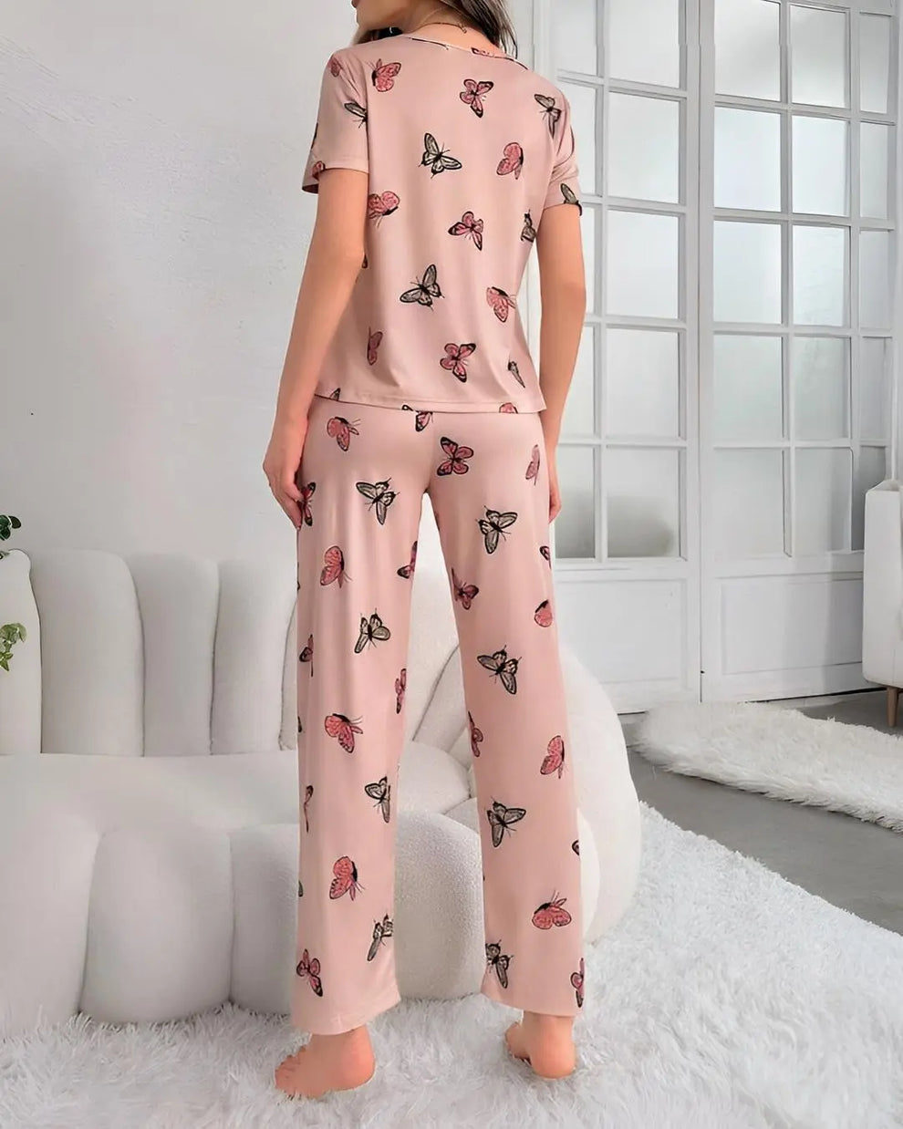 Monach Butterfly Printed Night Suit