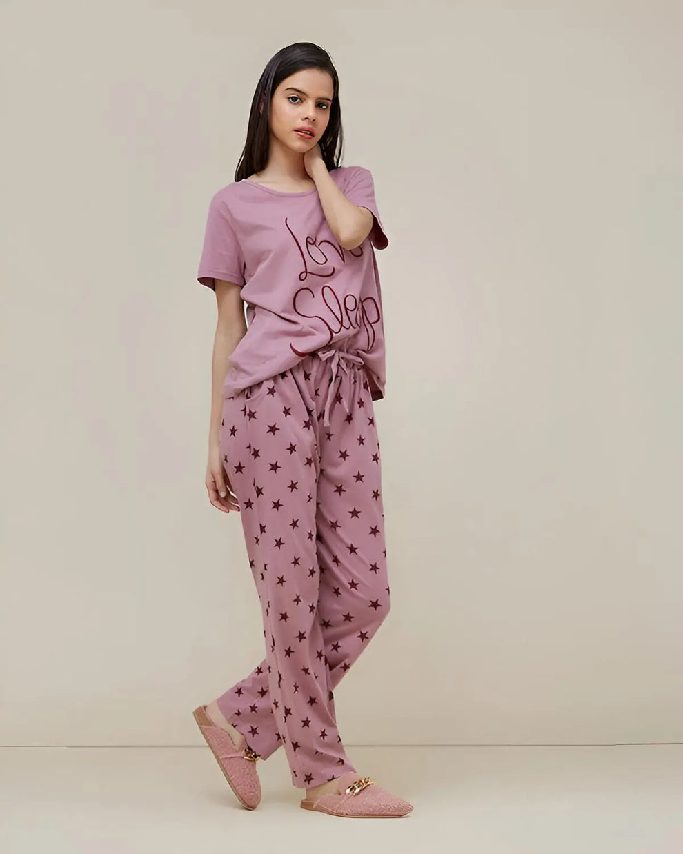 Love Sleep Printed Night Suit