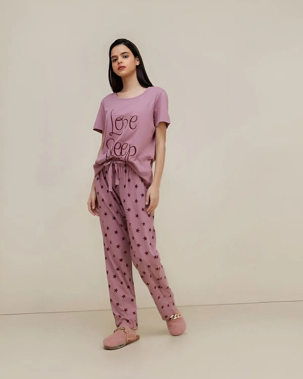 Love Sleep Printed Night Suit