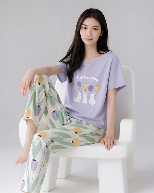 Cute Bunny Printed Night Suit