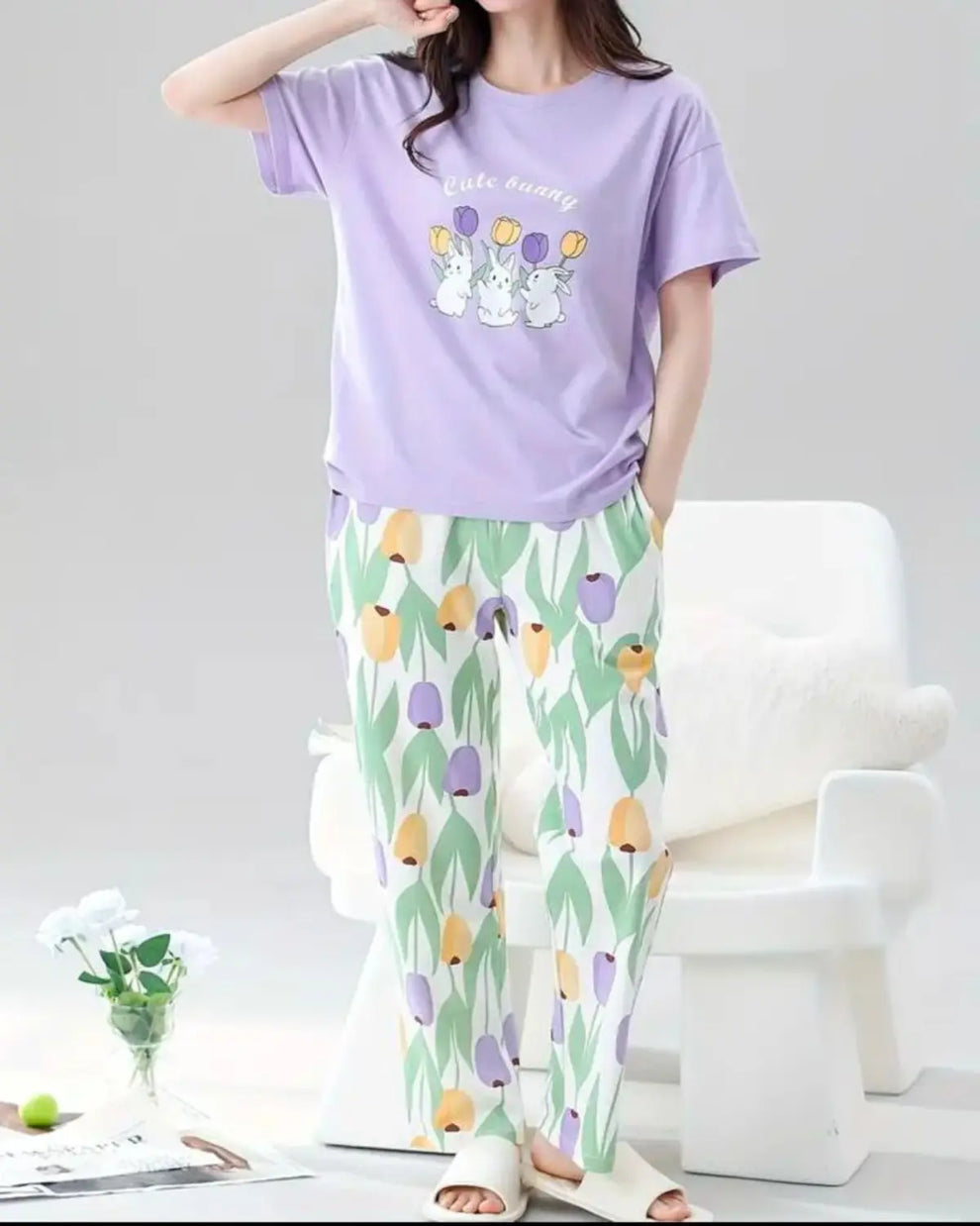 Cute Bunny Printed Night Suit