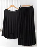 Black Plain Palazo Night Suit
