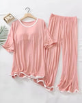 Pink Palazzo Style Night Suit