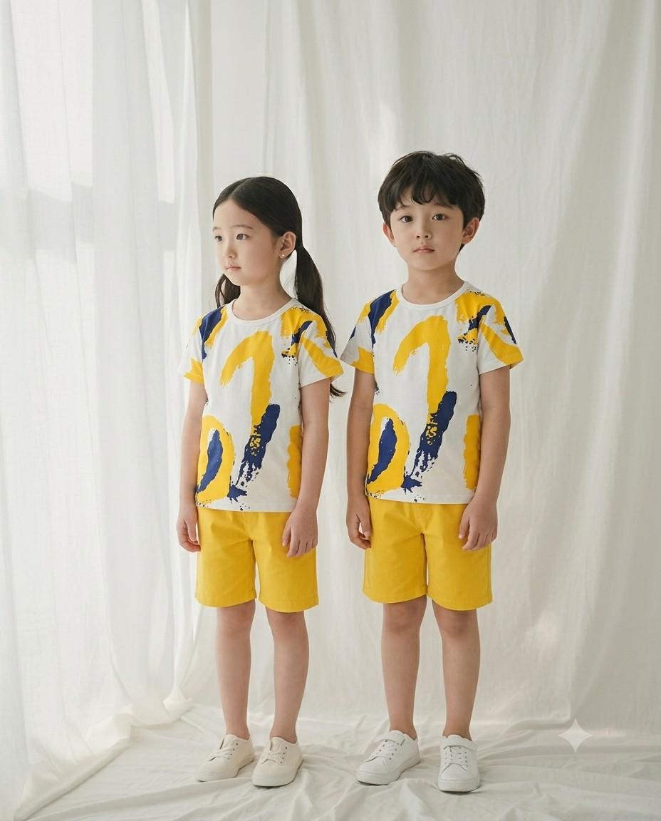 Yellow Multi Printed Kids Wear (Each)