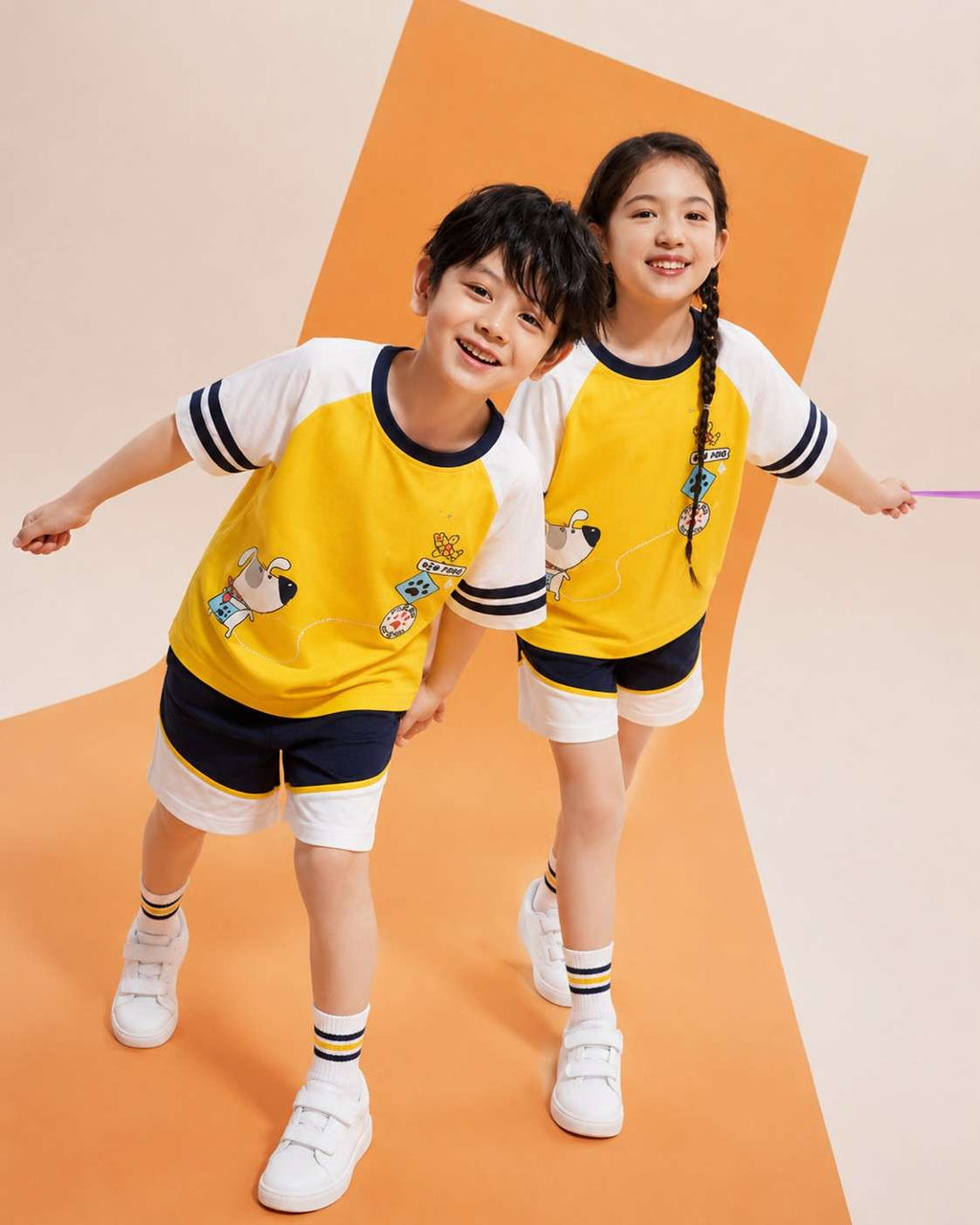 Yellow Panel Pupy Printed Kids Wear (Each)