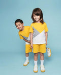 Yellow Panel Kids Short Set   Kids Wear (Each)